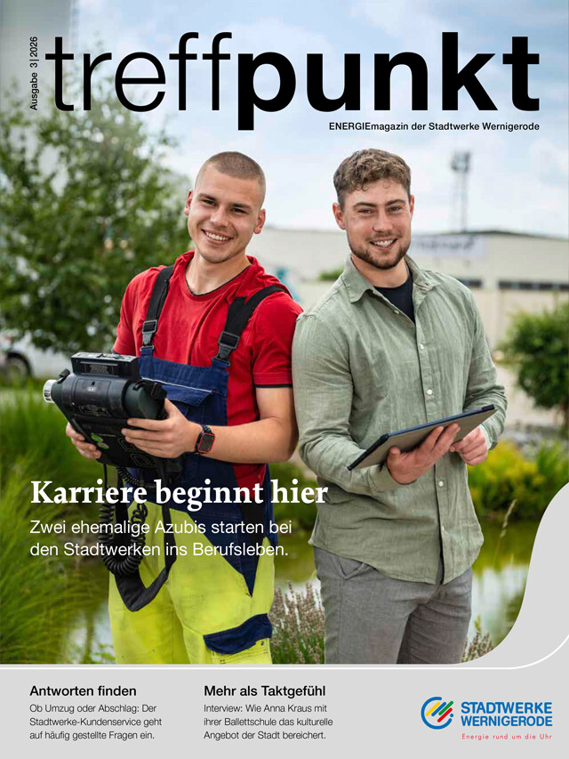Cover des aktuellen Kundenmagazins "treffpunkt ENERGIE" der Stadtwerke Wernigerode GmbH