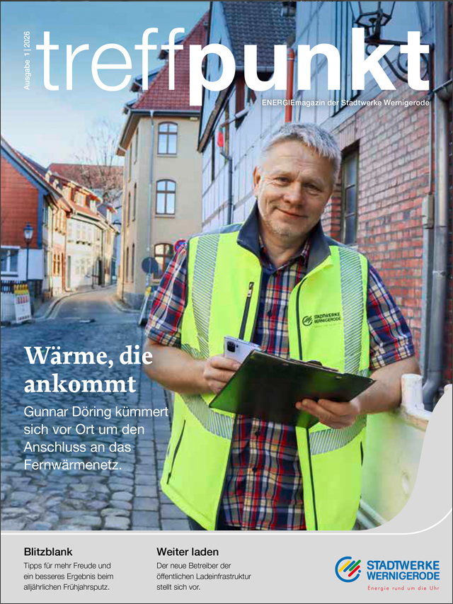 Cover des aktuellen Kundenmagazins "treffpunkt ENERGIE" der Stadtwerke Wernigerode GmbH